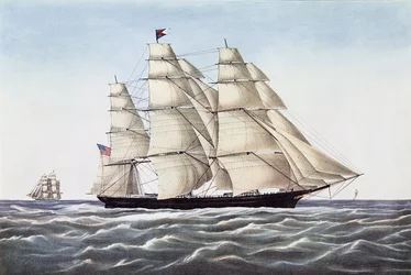 The Clipper Ship Flying Cloud, julkaisija Currier und Ives, 1852